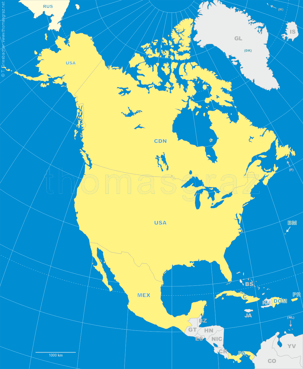 map of North America