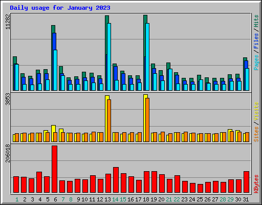 Daily usage for January 2023