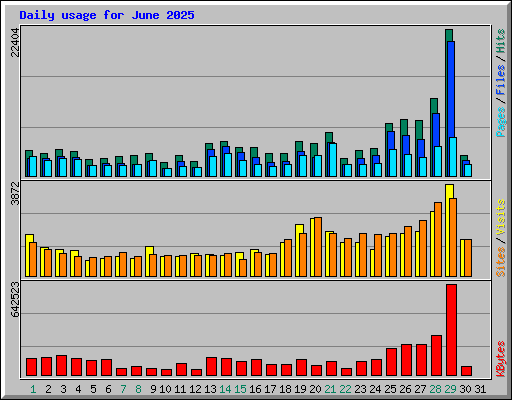 Daily usage for June 2025