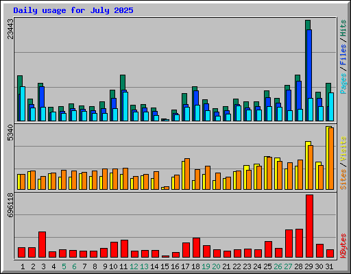 Daily usage for July 2025