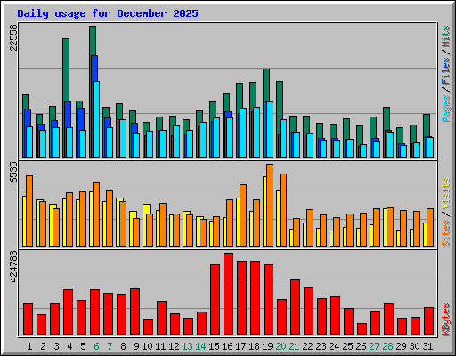 Daily usage for December 2025