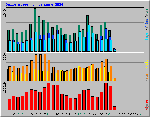 Daily usage for January 2026