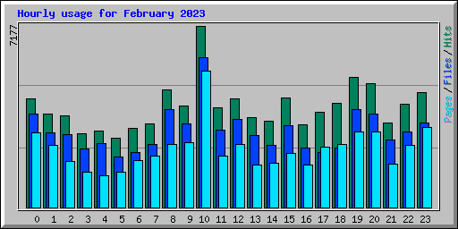 Hourly usage for February 2023